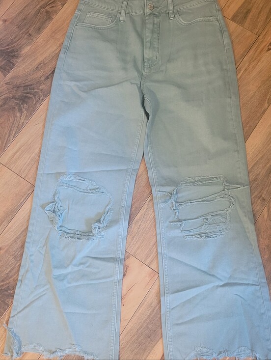 Vervet Denim - VERVET Leslie 90's Vintage Flare Sage/Teal Denim Jeans, NWT, Sz 26, Distressed